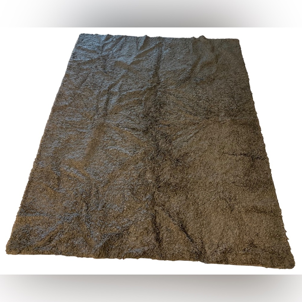 Gray Solid Shag Area Rug Carpet 59” x 77”